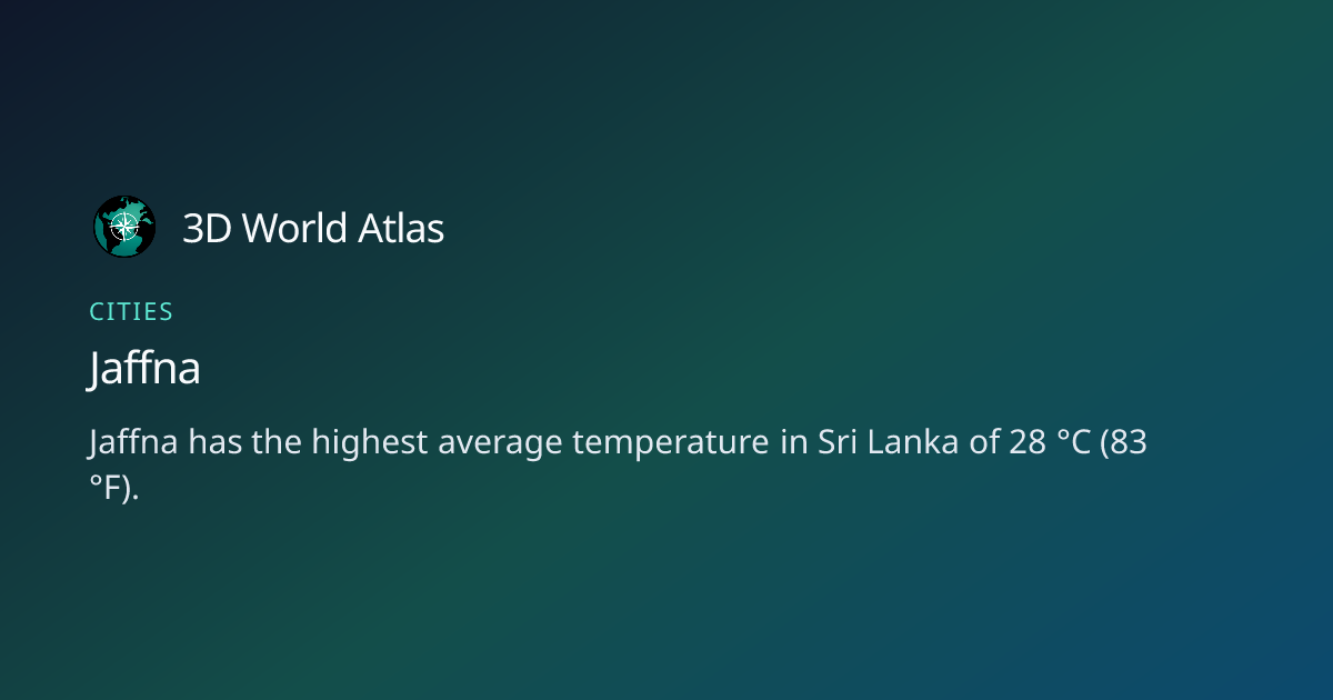 Fun fact about Jaffna - 3D World Atlas | 3D World Atlas