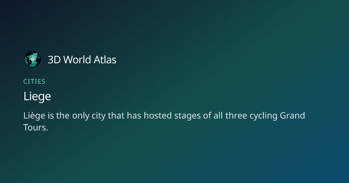 Fun fact about Liege - 3D World Atlas | 3D World Atlas