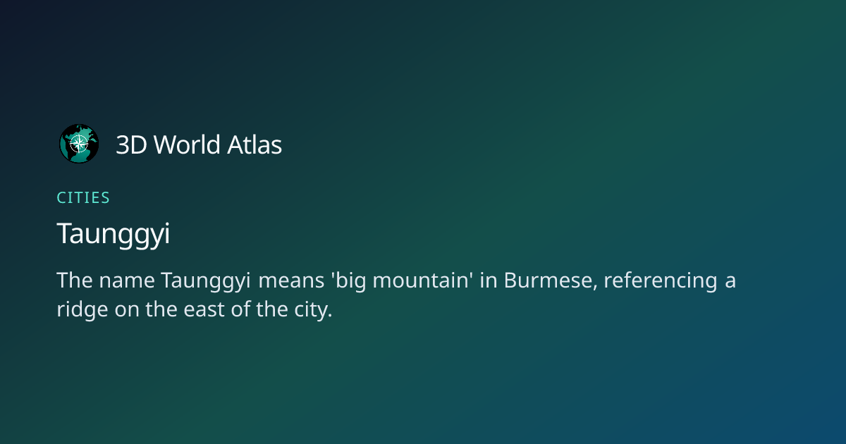 Fun fact about Taunggyi - 3D World Atlas | 3D World Atlas