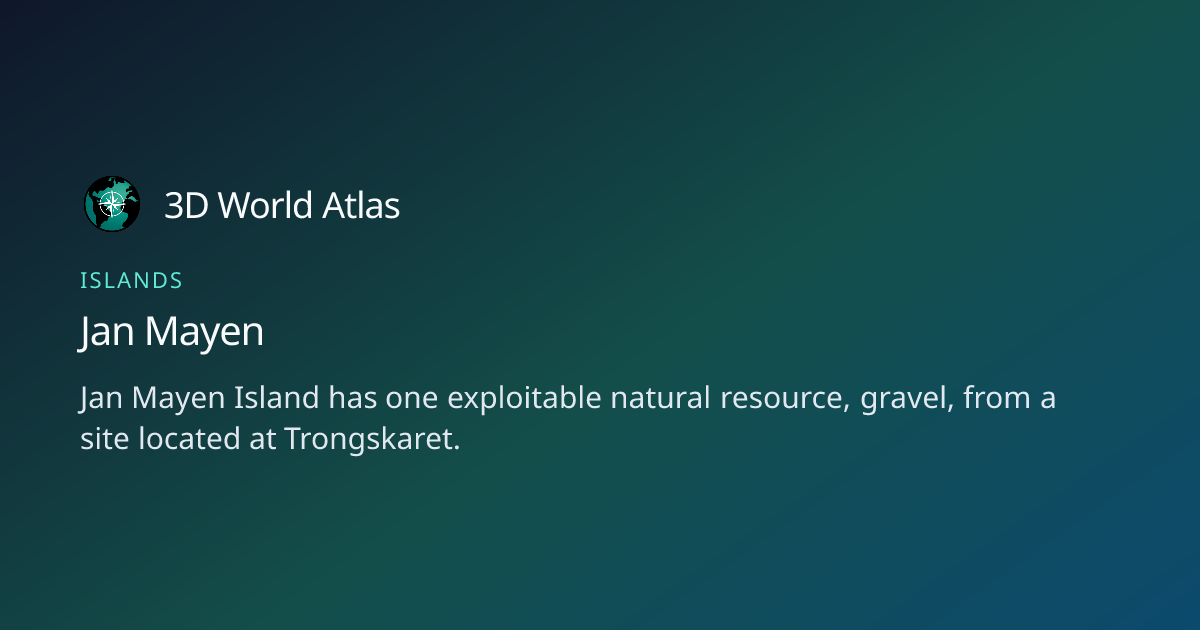 Fun fact about Jan Mayen - 3D World Atlas | 3D World Atlas