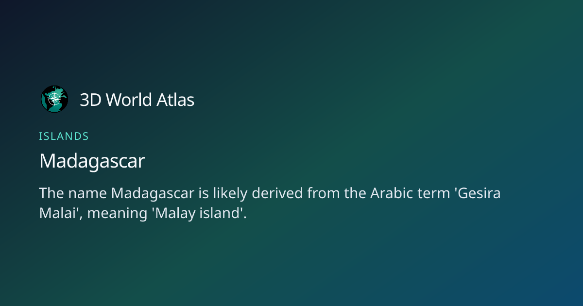Fun fact about Madagascar - 3D World Atlas | 3D World Atlas